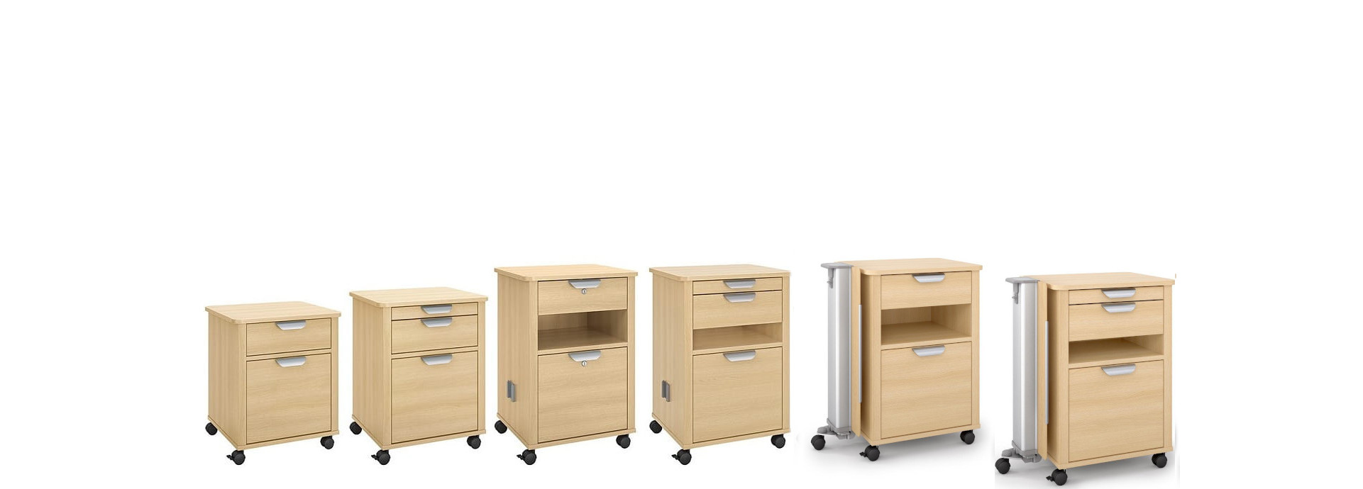 The vitalia bedside cabinet series stands out due to its decorative details, such as the rounded top board
